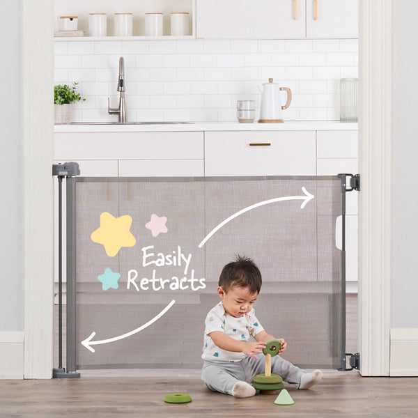 Regalo Retractable Baby Safety Gate, 50-in, Grey Z9