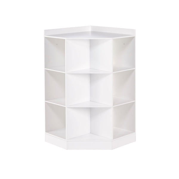 RiverRidge Home Kids' Playroom Corner Cabinet with 6 Toy Storage Cubbies & 3 Shelves, White U1