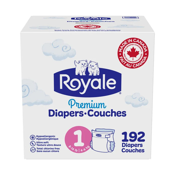 Royale Premium Baby Diapers, Sizes 1 - 2 M1