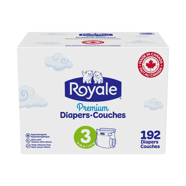 Royale Premium Baby Diapers, Sizes 3 - 6 I8