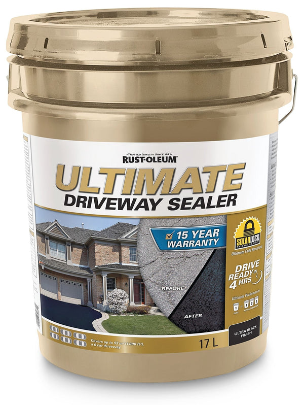 Rust-Oleum 15-Year Ultimate Asphalt Driveway Sealer, 1000 sq. ft Coverage, Ultra Black, 17-L B2