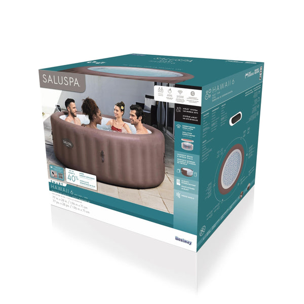 Salu Spa Hawaii Smart AirJet 6-Person Terracotta Round Spa, 77-in x 28-in Q4
