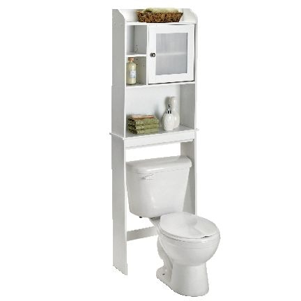 Sauder Caraway 1-Door Over-The-Toilet Spacesaver Bathroom Storage Shelf/Cabinet, Soft White N2