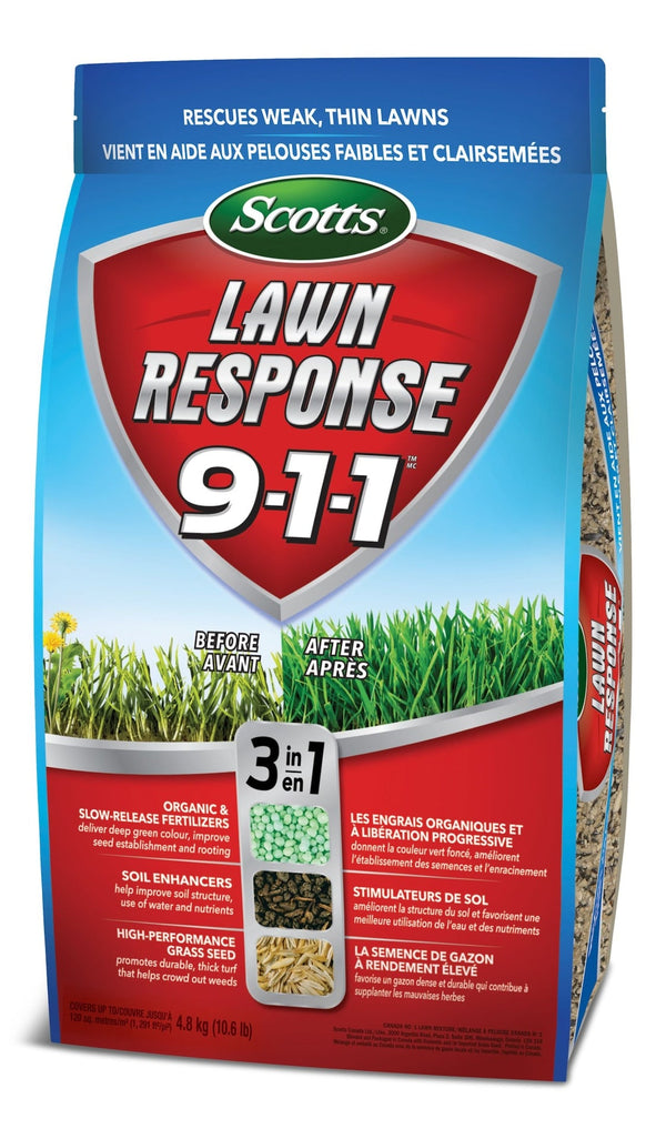 Scotts Lawn Response 3-in-1 Grass Seed & Fertilizer Mix, 9-1-1, 4.8-kg W6
