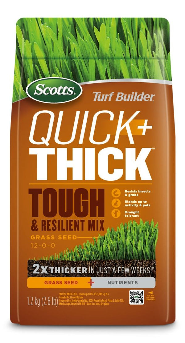 Scotts Turf Builder Quick + Thick Grass Seed Tough & Resilient Mix, 12-0-0, 1.2-kg I5