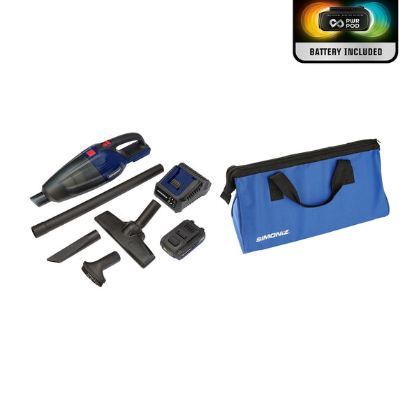 Simoniz 20V Max Cordless Car Hand Vacuum with PWR POD 2.0 Ah battery H6