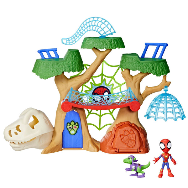 Spider-Man Spidey & His Amazing Friends Dino-Webs Treehouse Playset with Spider-Man Toys, Ages 3+ M1