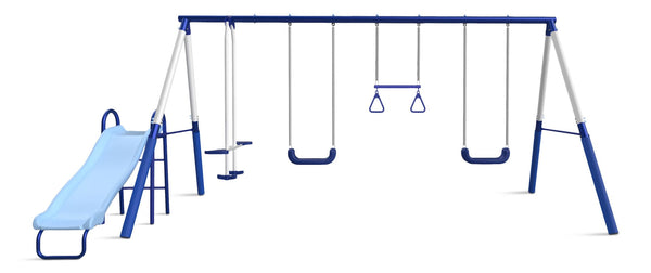 Sportspower Arcadia Star Kids' 5-Station Burst Metal Swing Set Combo with Slide B9