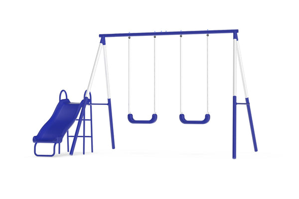 Sportspower Play Time Kids' 3 Station Metal Swing Set with Slide M5