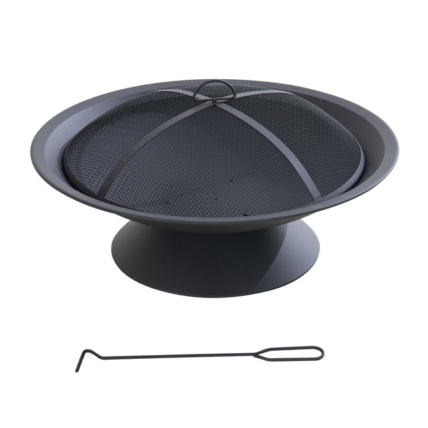 Sunjoy Genesee Round Fire Pit, Black Q5