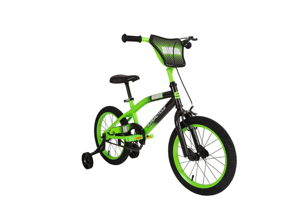 Supercycle Misfit Kids' Bike with Training Wheels, 16-in, Green D3