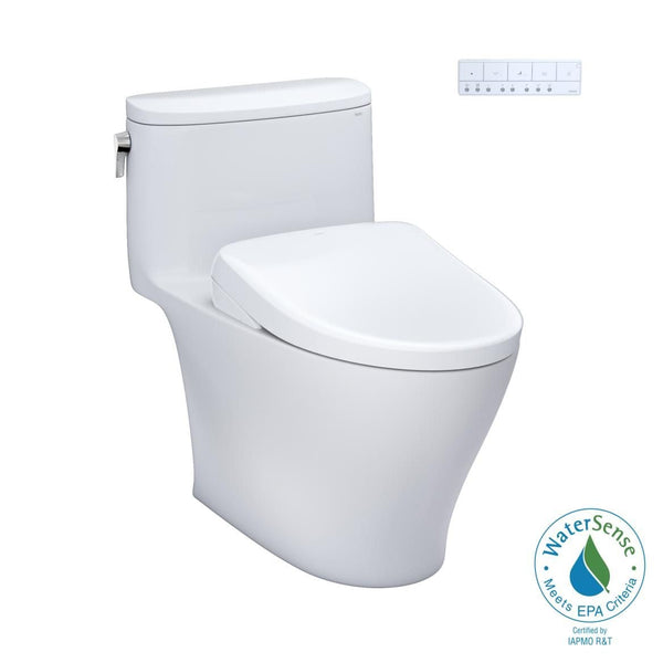 TOTO WASHLET+ Nexus One-Piece Elongated 1.28 GPF Toilet with S7 Contemporary Bidet Seat, Cotton White Z1