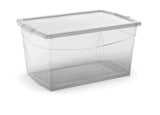 type A Clarity Transparent Storage Box with Lid, 50-L