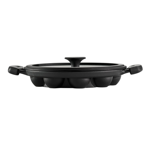 Utsava Pre-Seasoned Cast Iron Paniyarrakal with Lid K9