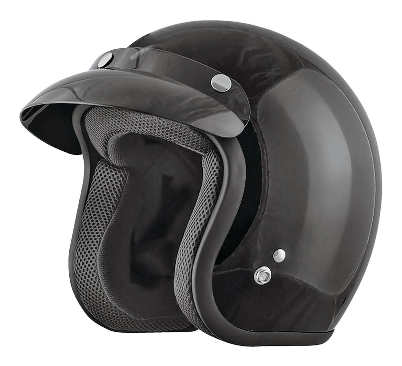 VCAN Adult Open-Face Motorcycle Helmet, Black, Assorted Sizes J6