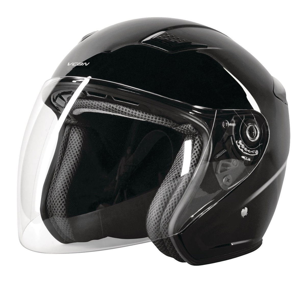 VCAN Copper Road Helmet with Visor, Gloss Black, Assorted Sizes