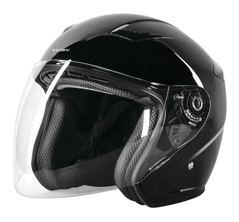 VCAN Copper Road Helmet with Visor, Gloss Black, Assorted Sizes V9