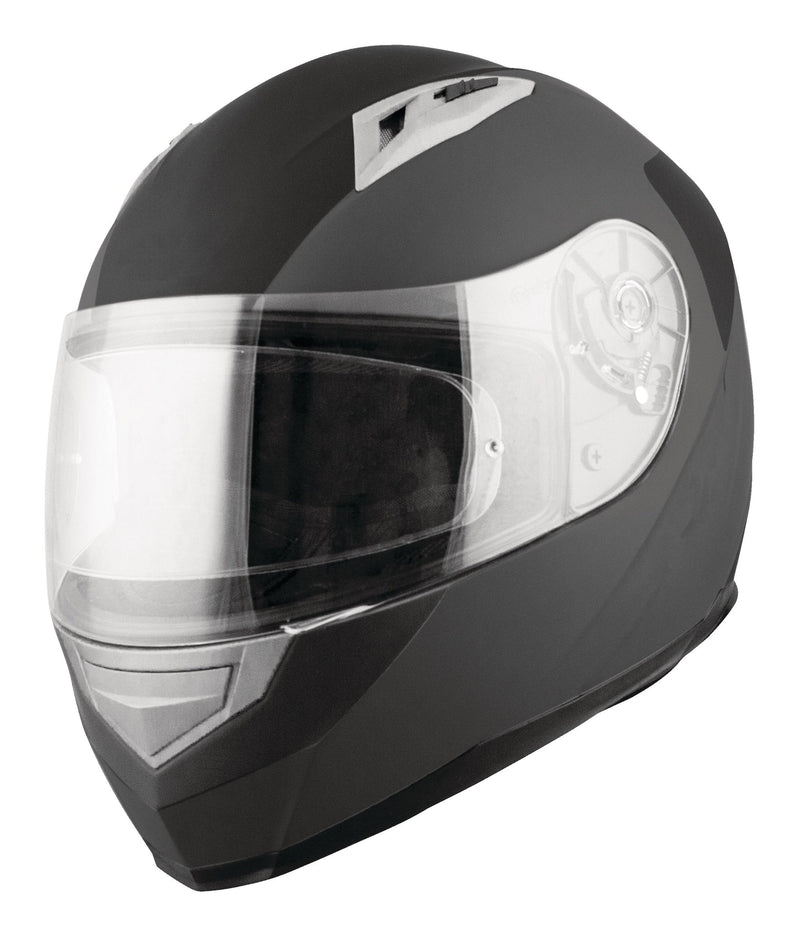 VCAN Street Flat Full Face Motorcycle Helmet, Black, Assorted Sizes S8