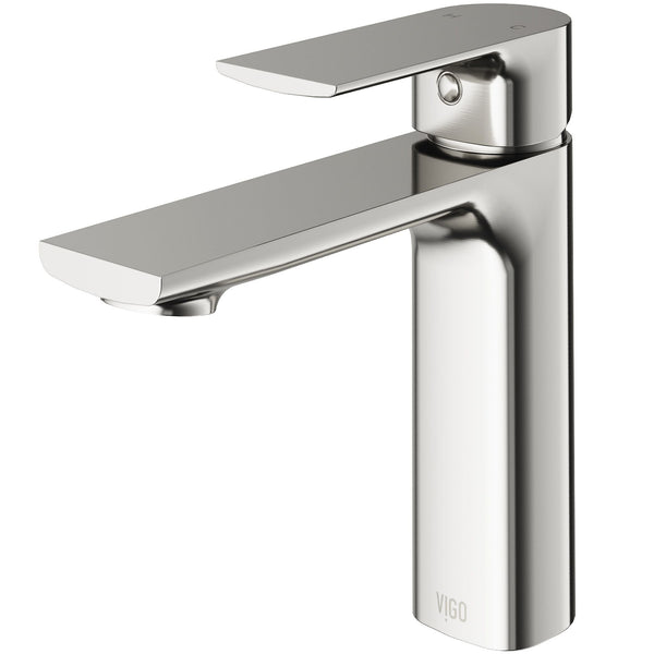 VIGO Davidson Single Handle Single Hole Bathroom Sink Faucet, WaterSense Certified, Brushed Nickel F9