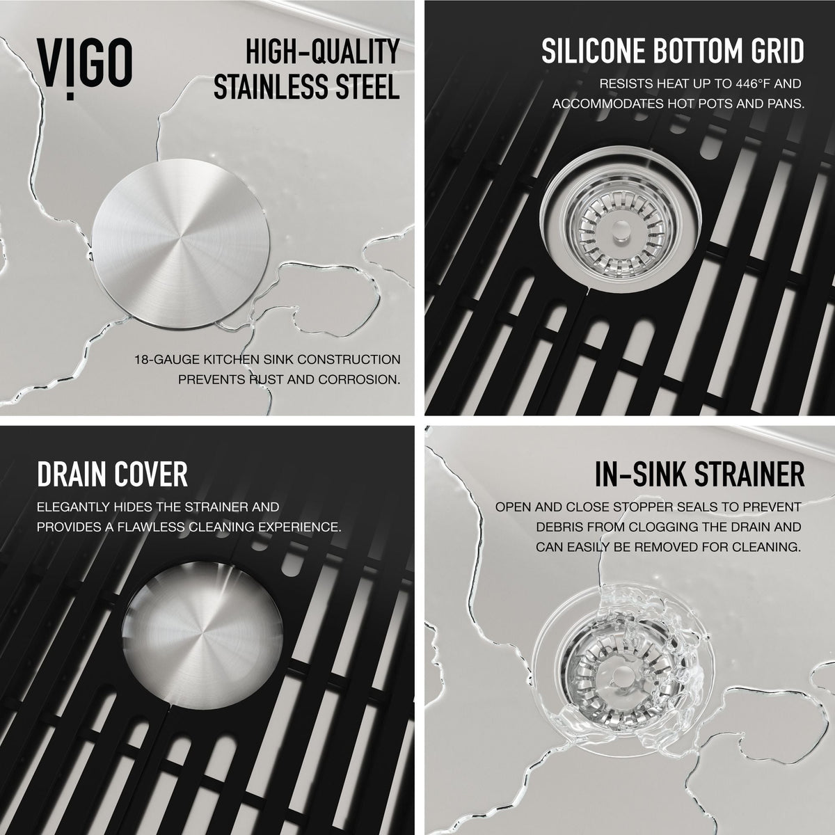 VIGO Mercer 33-in Stainless Steel Undermount Kitchen Sink