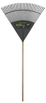 Yardworks 30-Tine Jumbo Leaf Rake with Hardwood Shaft, 30-in
