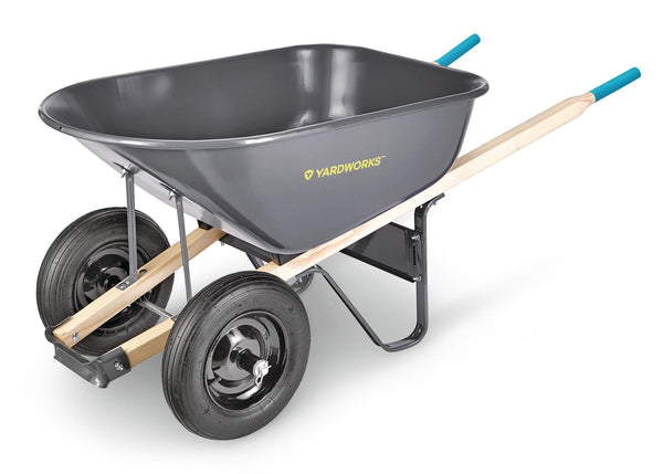 Yardworks Steel Tray 2-Wheel Garden Wheelbarrow, 6-cu-ft B6