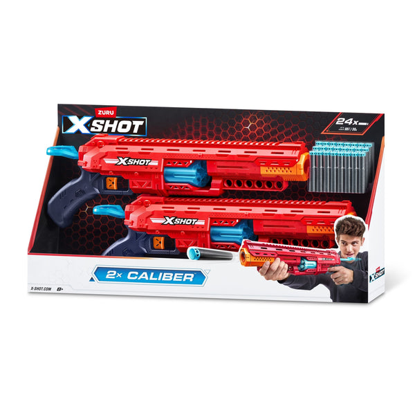 Zuru X-Shot Excel Caliber Pump-Action Dart Blaster with 24 Darts, 2-pk, Ages 8+ H2